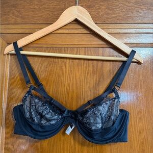 Elegant Black Lace Underwire Bra